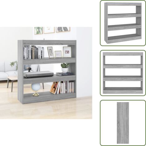 The Living Store Estantería/divisor espacios gris Sonoma 100x30x103 cm - Separador de ambientes