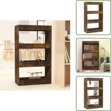The Living Store Estantería/divisor madera ingeniería roble ahumado 60x30x103 cm - Estantería de madera