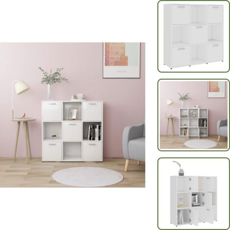 The Living Store Estantería librería madera contrachapada blanco 90x30x90 cm - Estantería para libros