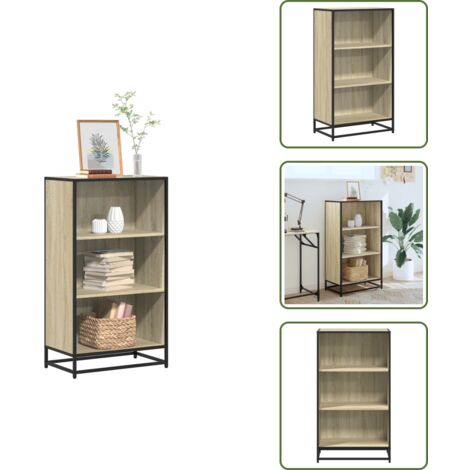 The Living Store Estantería madera contrachapada color roble 60x35x107,5 cm - Estantería de libros