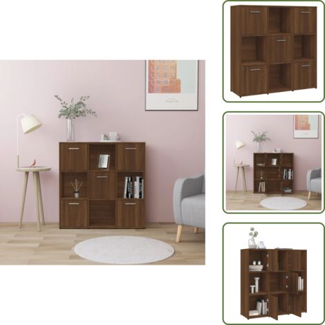 The Living Store Estantería madera contrachapada roble marrón 90x30x90 cm - Estantería contrachapada