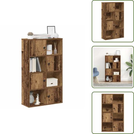The Living Store Estantería madera de ingeniería color envejecido 60x24x101,5 cm - Estantería de libros
