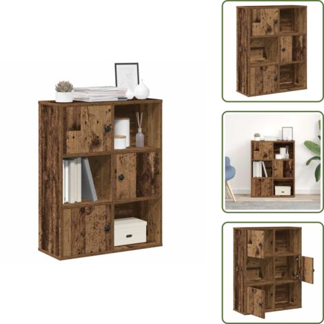 The Living Store Estantería madera de ingeniería color envejecido 60x24x76,5 cm - Estantería de libros