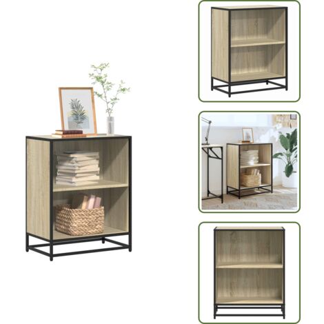 The Living Store Estantería madera de ingeniería color roble sonoma 60x35x76 cm - Estantería de libros