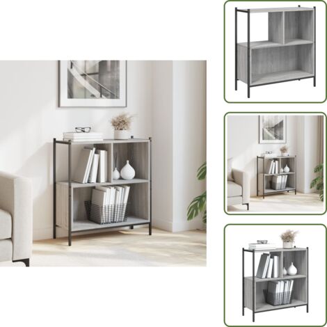 The Living Store Estantería madera de ingeniería gris Sonoma 72x28x77,5 cm - Estantería de libros