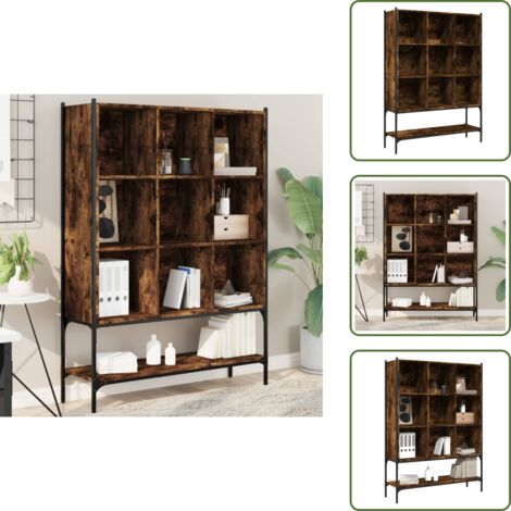 The Living Store Estantería madera de ingeniería roble ahumado 102x30x141,5 cm - Estantería de ingeniería