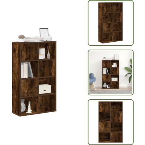 The Living Store Estantería madera de ingeniería roble ahumado 60x24x101,5 cm - Estantería de libros