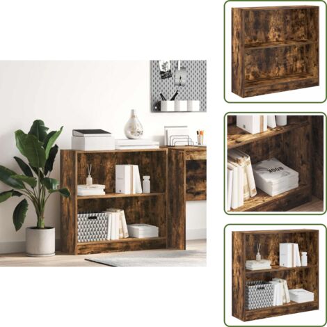 The Living Store Estantería madera de ingeniería roble ahumado 80x24x76 cm - Almacenamiento en casa