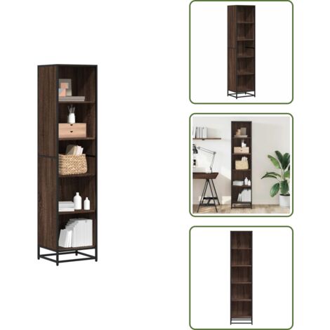 The Living Store Estantería madera ingeniería roble marrón 40x35x170,5 cm - Estantería de roble