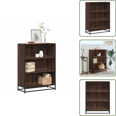 The Living Store Estantería madera ingeniería roble marrón 80,5x35x107,5 cm - Estantería de ingeniería