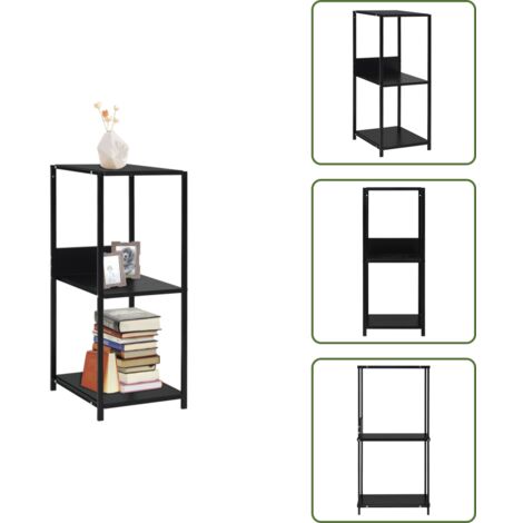 The Living Store Estantería pequeña madera de ingeniería negro 33,5x39,6x79,7 cm - Estantería para libros
