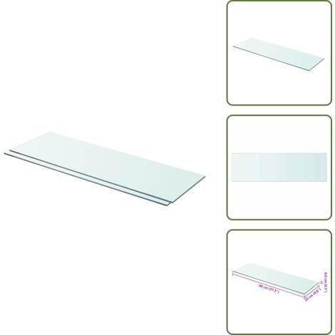 The Living Store Estantes 2 unidades panel de vidrio transparente 80x25 cm - Estantería de cristal