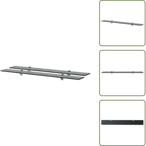 The Living Store Estantes flotantes 2 unidades vidrio 8 mm 90x10 cm - Estantes de pared