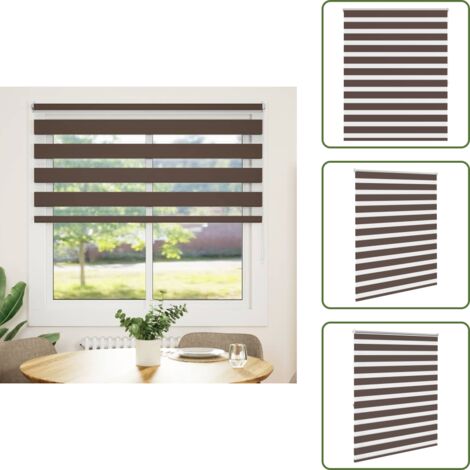 The Living Store Estor cebra 140,9x175 cm Tejido Ancho 136,7 cm Café - Persiana cebra