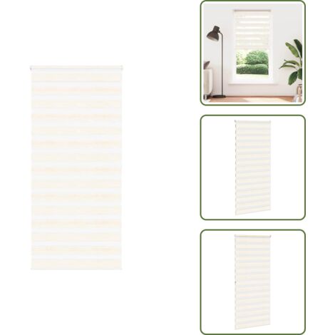The Living Store Estor cebra beige mármol tejido ancho 100,9 cm poliéster - Estor enrollable