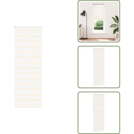 The Living Store Estor cebra beige mármol tejido ancho 75,9 cm poliéster - Estor cebra
