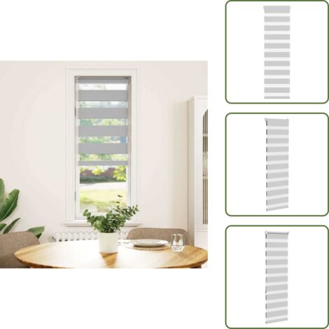 The Living Store Estor cebra gris claro 40x150 cm tejido ancho 35,9 cm poliéster - Estor cebra