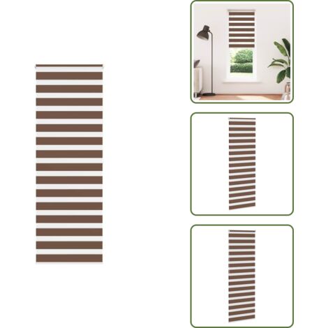 The Living Store Estor cebra marrón 70x200 cm tejido ancho 65,9 cm poliéster - Estor cebra