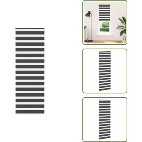 The Living Store Estor cebra negro 75x200 cm tejido ancho 70,9 cm poliéster - Estor negro