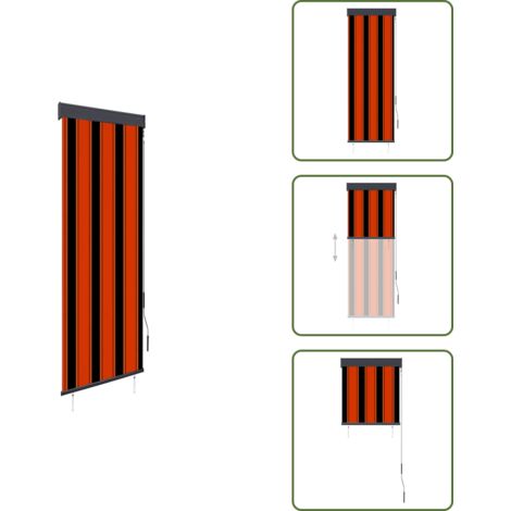 The Living Store Estor enrollable de exterior naranja y marrón 60x250 cm - Cortina enrollable