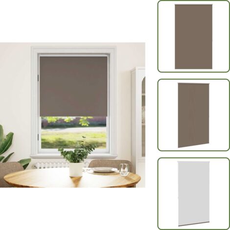 The Living Store Estor enrollable opaco 124,4x175 cm Tela Ancho 120 cm Café - Cortinas opacas