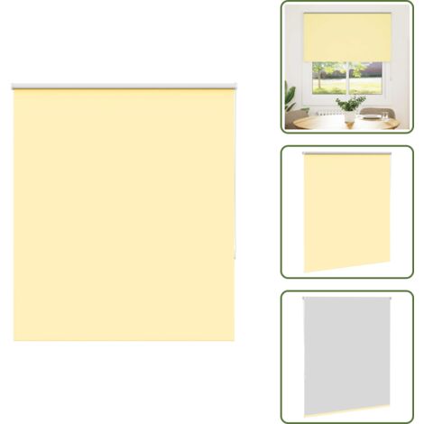 The Living Store Estor Enrollable Opaco Amarillo 135x150 cm Tela Ancho 131,6 cm - Persiana opaca