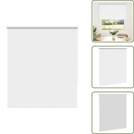 The Living Store Estor Enrollable Opaco Blanco 130x175 cm Tela Ancho 126,6 cm - Persiana opaca