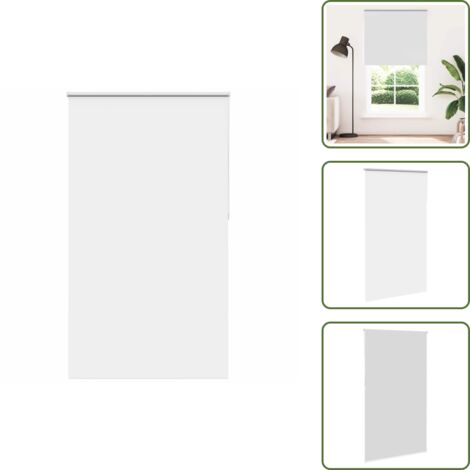 The Living Store Estor Enrollable Opaco Blanco 130x230 cm Tela Ancho 126,6cm - Persiana opaca