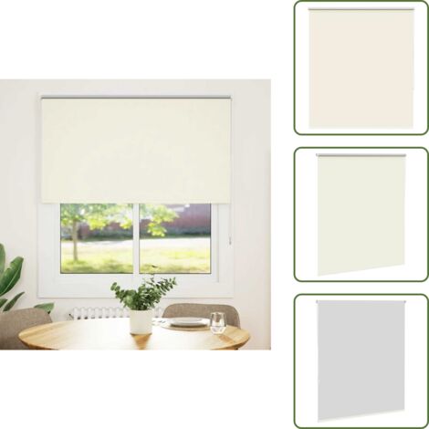 The Living Store Estor Enrollable Opaco Blanco Roto 135x130cm Tela Ancho 131,6cm - Persiana opaca