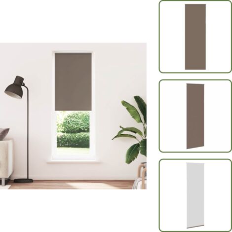 The Living Store Estor Enrollable Opaco Color Café 80x230cm Tela Ancho 75,7cm - Persiana opaca