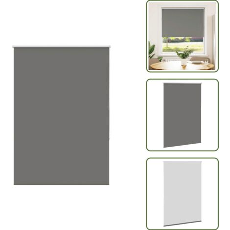 The Living Store Estor Enrollable Opaco gris 100x175 cm Tela Ancho 95,7 cm - Persiana opaca