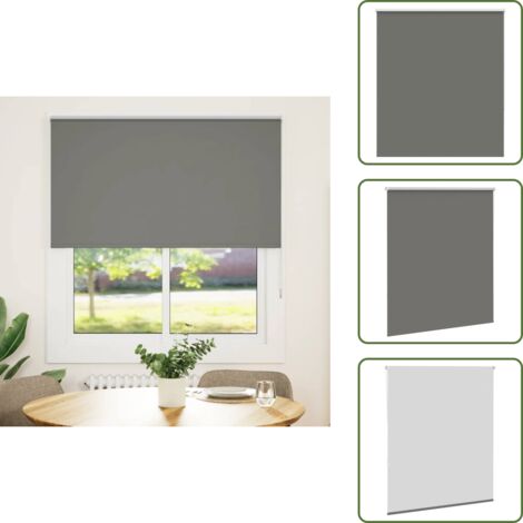 The Living Store Estor Enrollable Opaco gris 140x150 cm Tela Ancho 136,6 cm - Privacidad