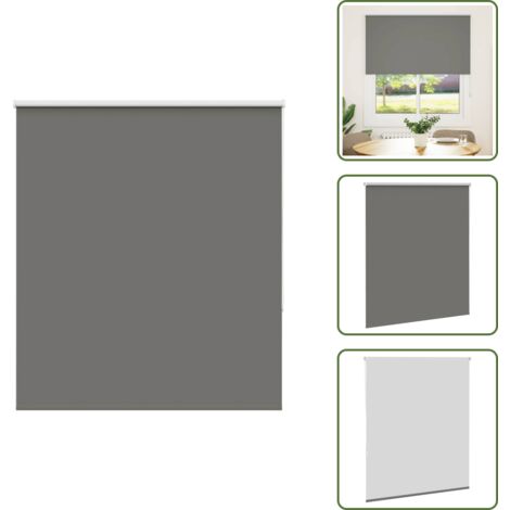 The Living Store Estor Enrollable Opaco gris 140x175 cm Tela Ancho 136,6 cm - Privacidad