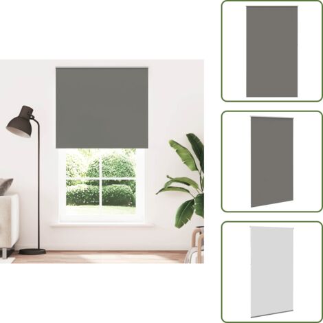 The Living Store Estor Enrollable Opaco gris 140x230 cm Tela Ancho 136,6 cm - Persiana opaca