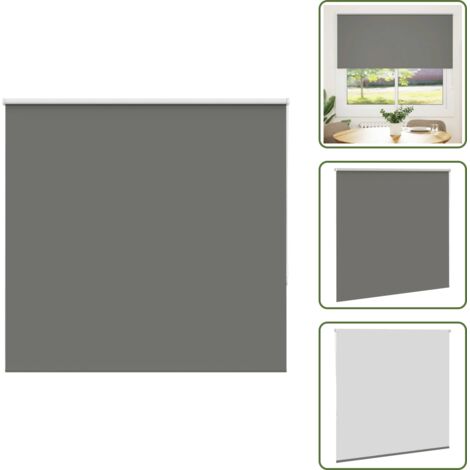The Living Store Estor Enrollable Opaco gris 160x175 cm Tela Ancho 156,6 cm - Persiana opaca