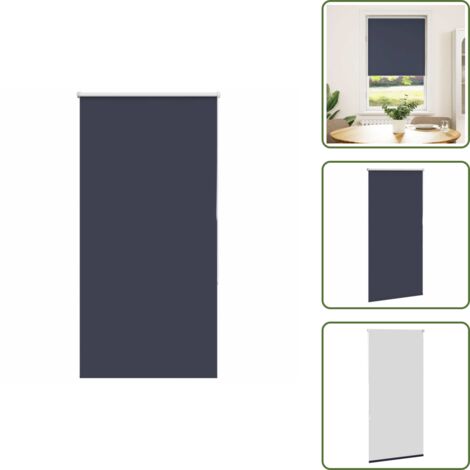 The Living Store Estor Enrollable Opaco marino 85x130 cm Tela Ancho 80,7 cm - Privacidad