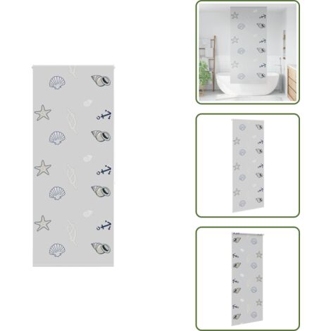 The Living Store Estor enrollable para ducha tela 100x240 cm ancho 96 cm - Persiana enrollable