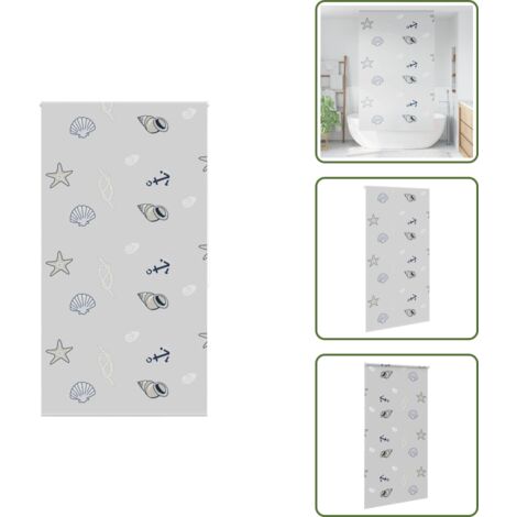 The Living Store Estor enrollable para ducha tela 130x240 cm ancho 126 cm - Persiana enrollable