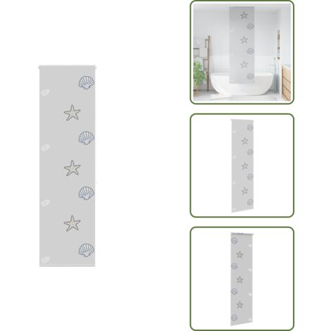 The Living Store Estor enrollable para ducha tela 60x240 cm ancho 56 cm - Persiana enrollable