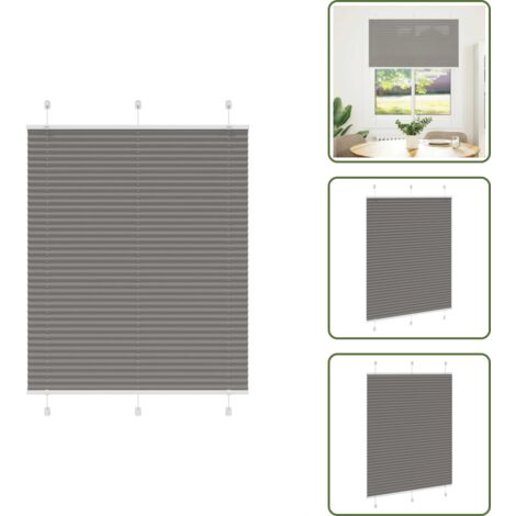 The Living Store Estor Plisado Antracita 105x150 cm Tela Ancho 104,4cm Poliéster - Estor antracita