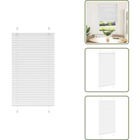 The Living Store Estor Plisado blanco 70x150 cm Tela Ancho 69,4 cm Poliéster - Persiana blanca