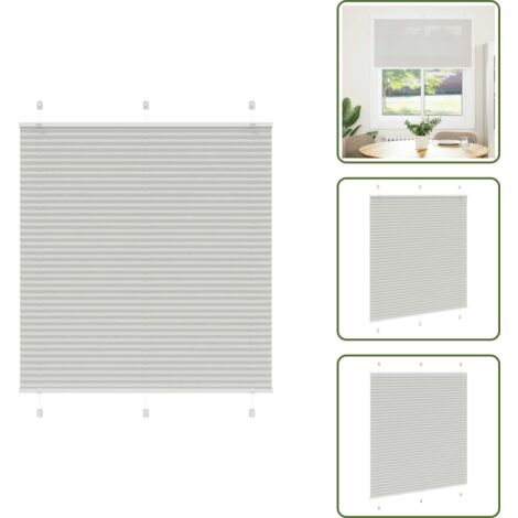 The Living Store Estor Plisado gris claro 120x100 cm Tela Ancho 119,4 cm - Persiana plisada