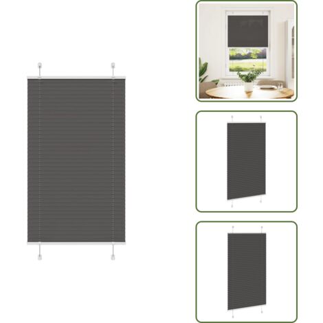 The Living Store Estor Plisado negro 70x150 cm Tela Ancho 69,4 cm Poliéster - Estor negro