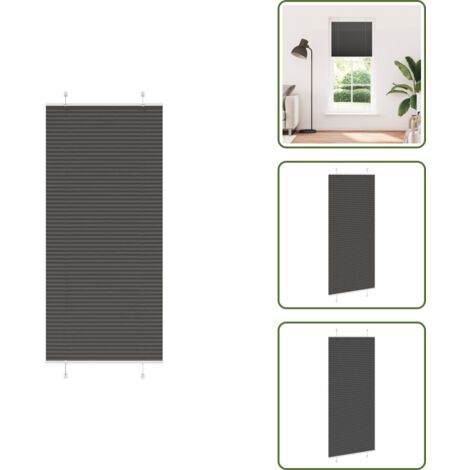 The Living Store Estor Plisado negro 95x200 cm Tela Ancho 94,4 cm Poliéster - Estor negro