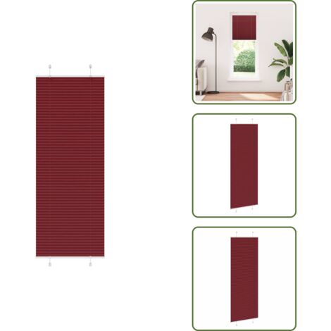The Living Store Estor Plisado rojo burdeos 75x200 cm Tela Ancho 74,4 cm - Estor plisado