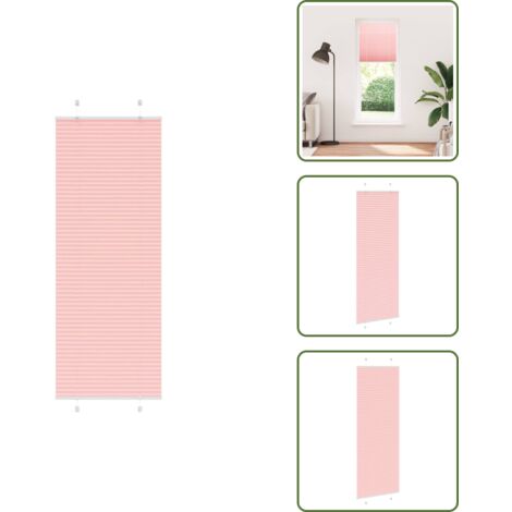 The Living Store Estor Plisado rosa 70x200 cm Tela Ancho 69,4 cm Poliéster - Persiana plisada