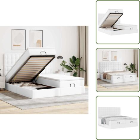 The Living Store Estructura cama otomana colchones blanco puro 200x200cm - Colchón ensacado