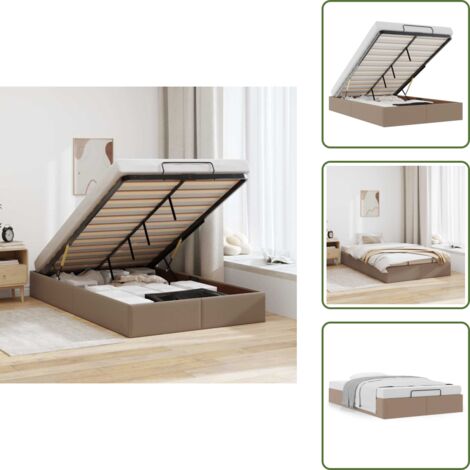 The Living Store Estructura cama otomana sin colchón cappucino 120x200 cm - Cama sin colchón