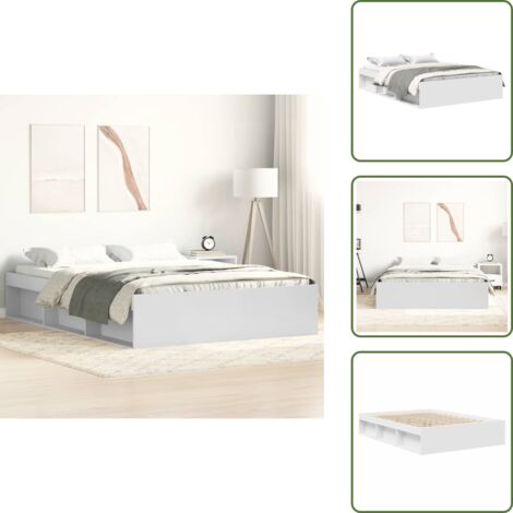 The Living Store Estructura de cama blanca 160x200 cm - Estructura de cama