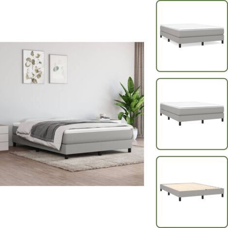 The Living Store Estructura de cama con somier tela gris claro 140x190 cm - Estructura de cama